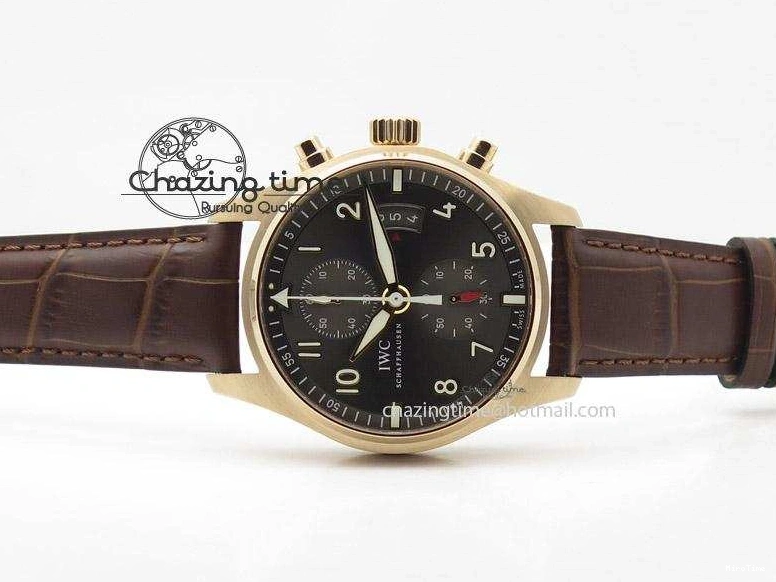 MIROTIME 0522 Pilot Chrono RG 3878 ZF Best Edition Grey Dial On Brown Leather Strap A UrbanChic 7330